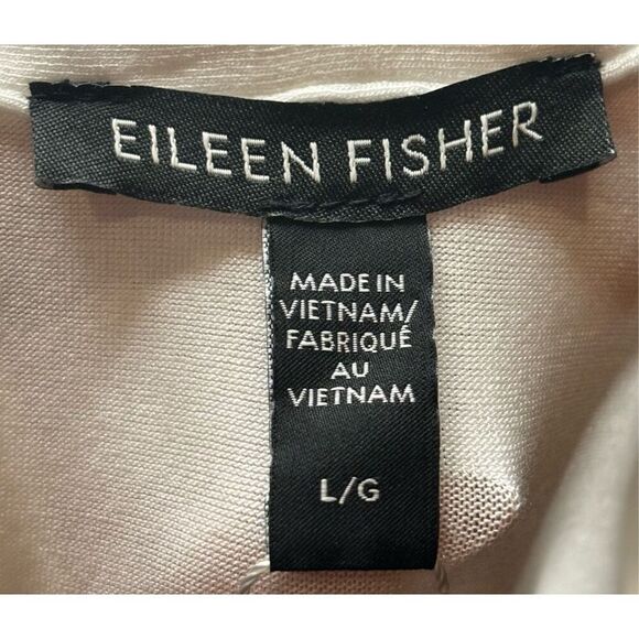 Eileen Fisher Mandarin Collar Shirt in White NWT Size Large - Picture 9 of 13